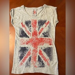 Distressed Union Jack T-shirt Size Small